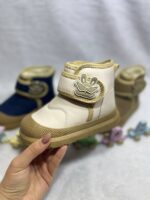 تصویر نیمبوت بچگانه زمستانی طرح خرگوش عینکدار (داخل خز) رنگ سفید 10