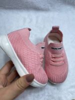 کفش جورابی بچگانه مدل Skechers تک رنگ صورتی 4
