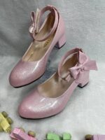 تصویر تک کفش مجلسی دخترانه پاشنه‌دار مدل پرنسس باربی4