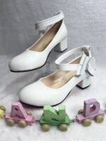 تصویر تک کفش مجلسی دخترانه پاشنه‌دار مدل مهدیران سفید 6