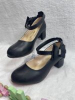 تصویر تککفش مجلسی دخترانه پاشنه‌دار مدل مهدیران مشکی 5