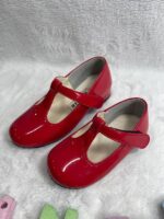 تصویر تک رنگ قرمز کفش عروسکی دخترانه مدل smile5