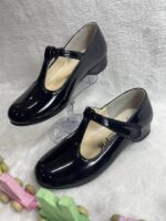 تصویر تک رنگ مشکی کفش عروسکی دخترانه مدل smile3